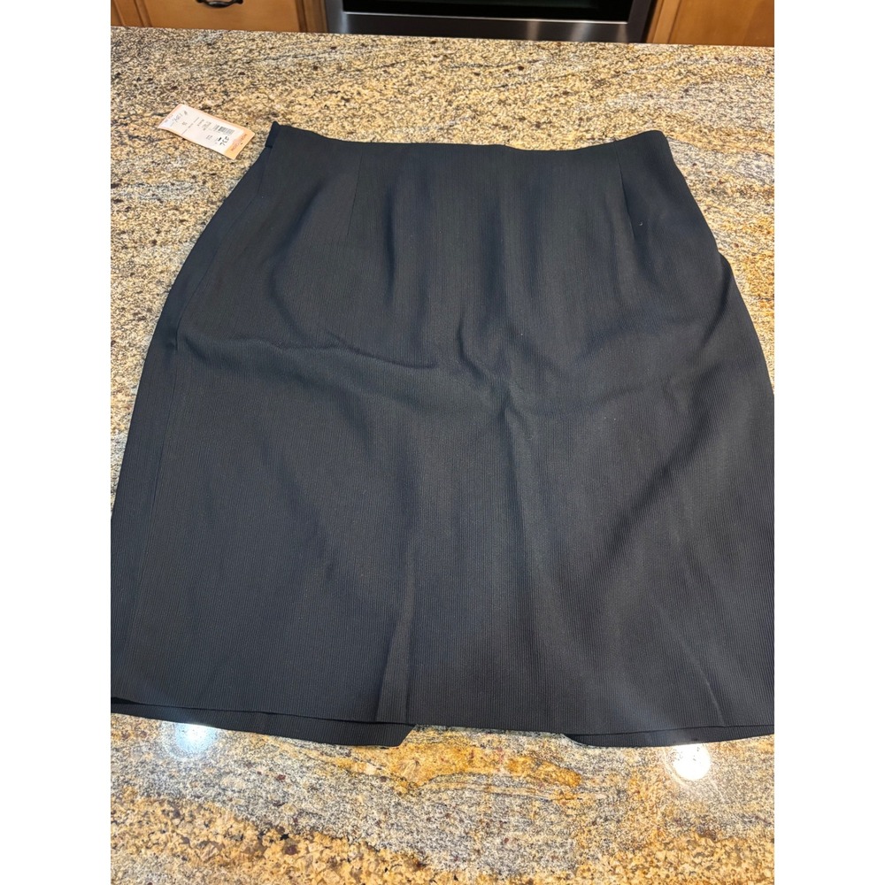 NWT Alex Garfield Black Pinstripe Mini Skirt Size‎ 16 Career Office Church